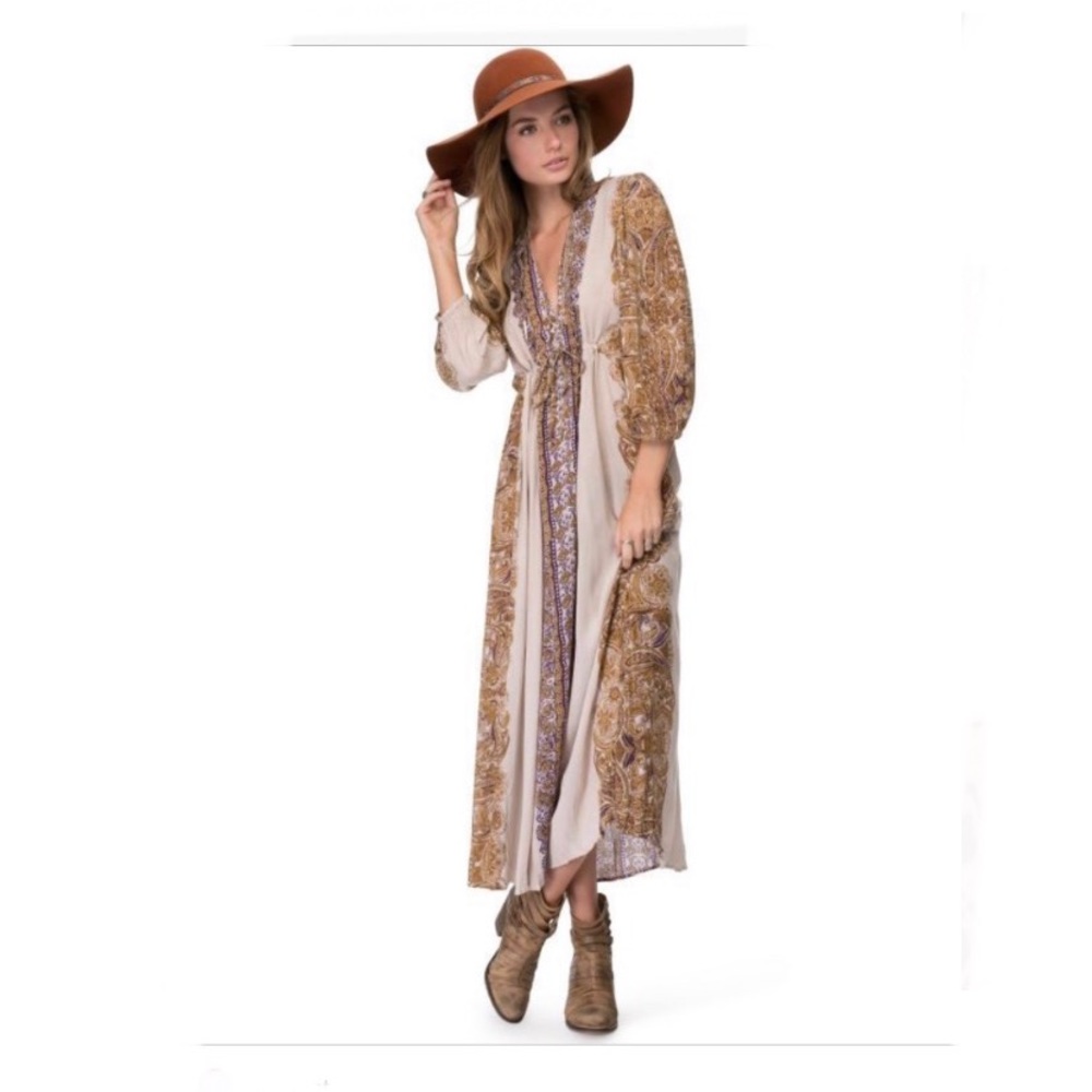 Free People Azalea Tea Combo Bohemian Maxi Dress